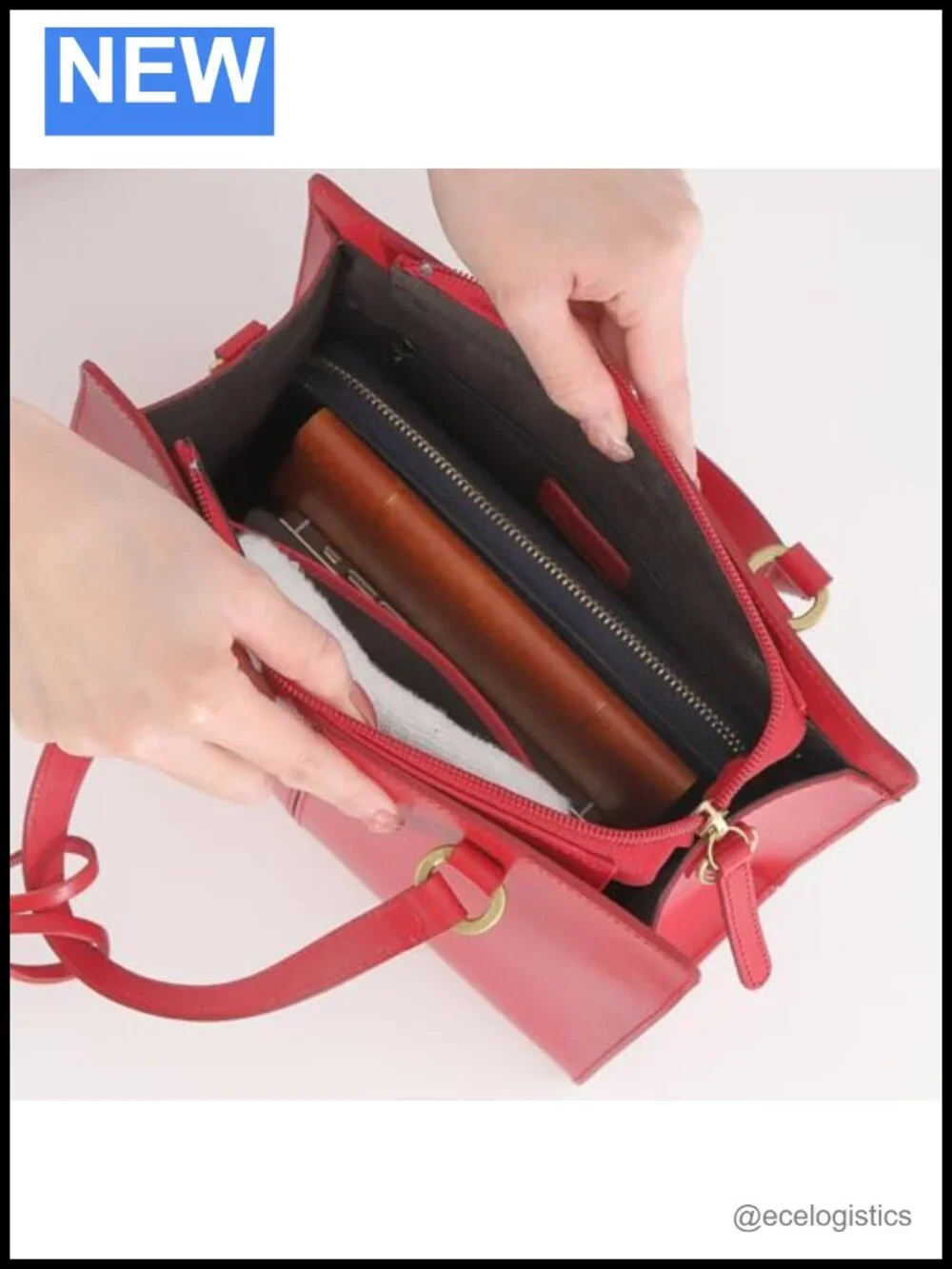 Japanese Genuine Leather Mini Tote Bag Adjustable Crossbody Shoulder Bag